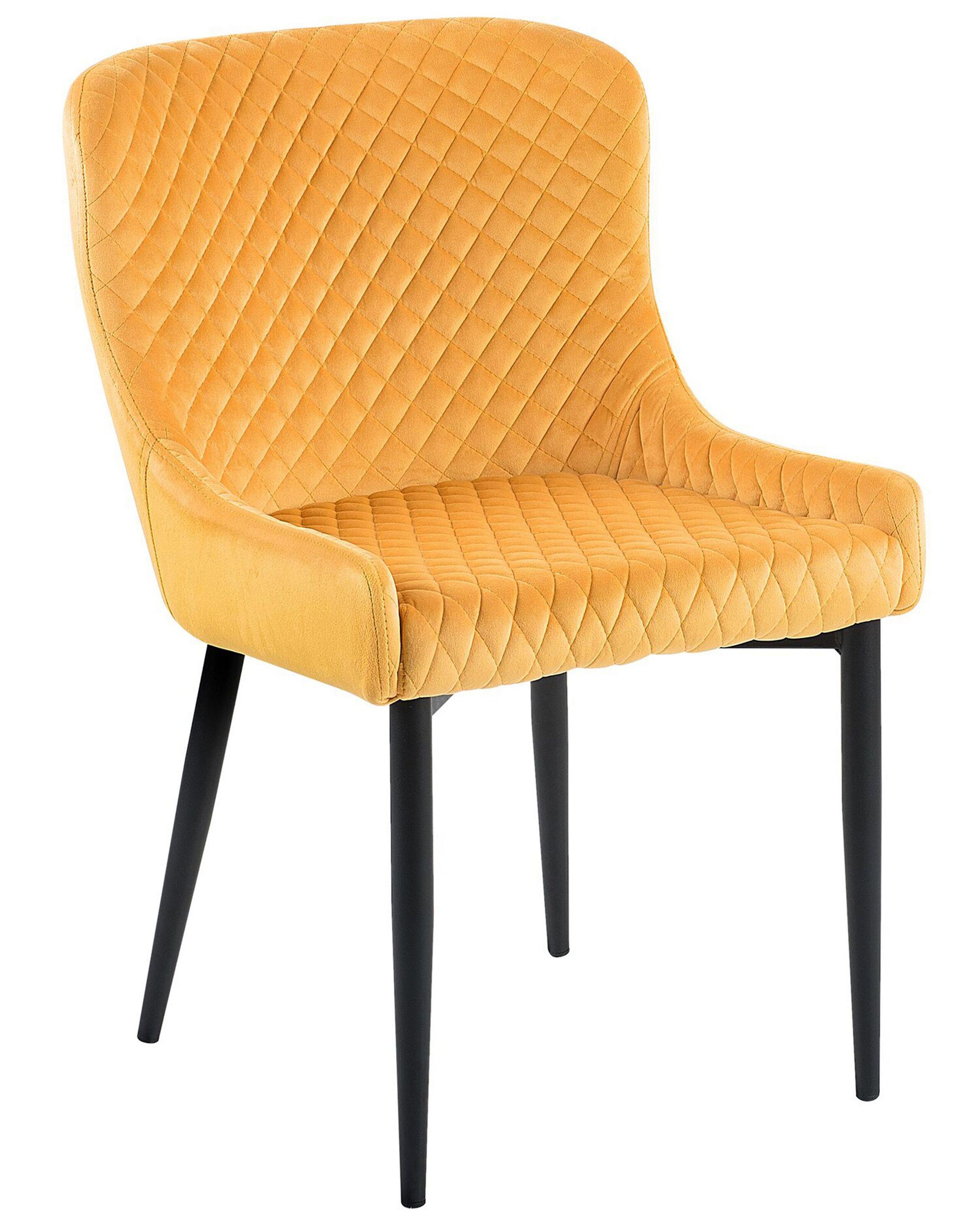Beliani Esszimmerstuhl 2er Set aus Samtstoff Glamourös SOLANO
