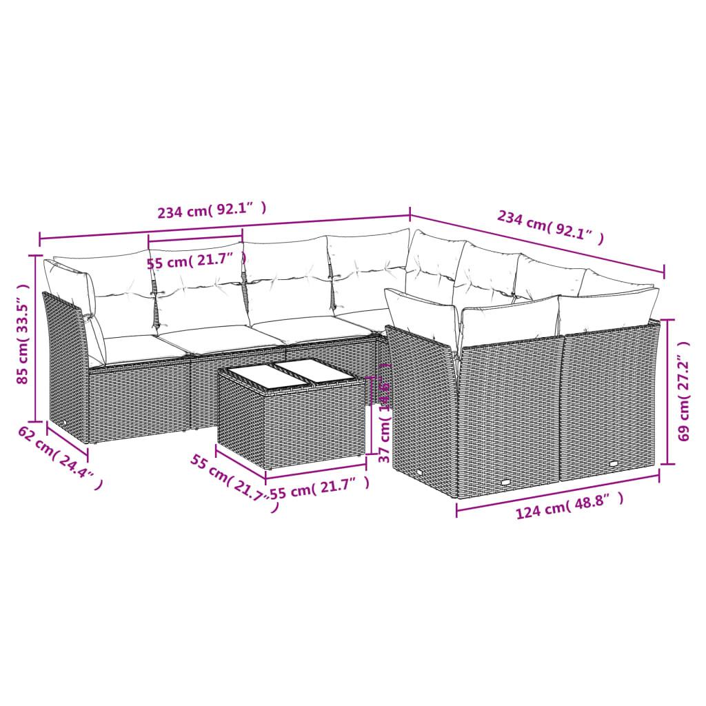 VidaXL Garten sofagarnitur poly-rattan