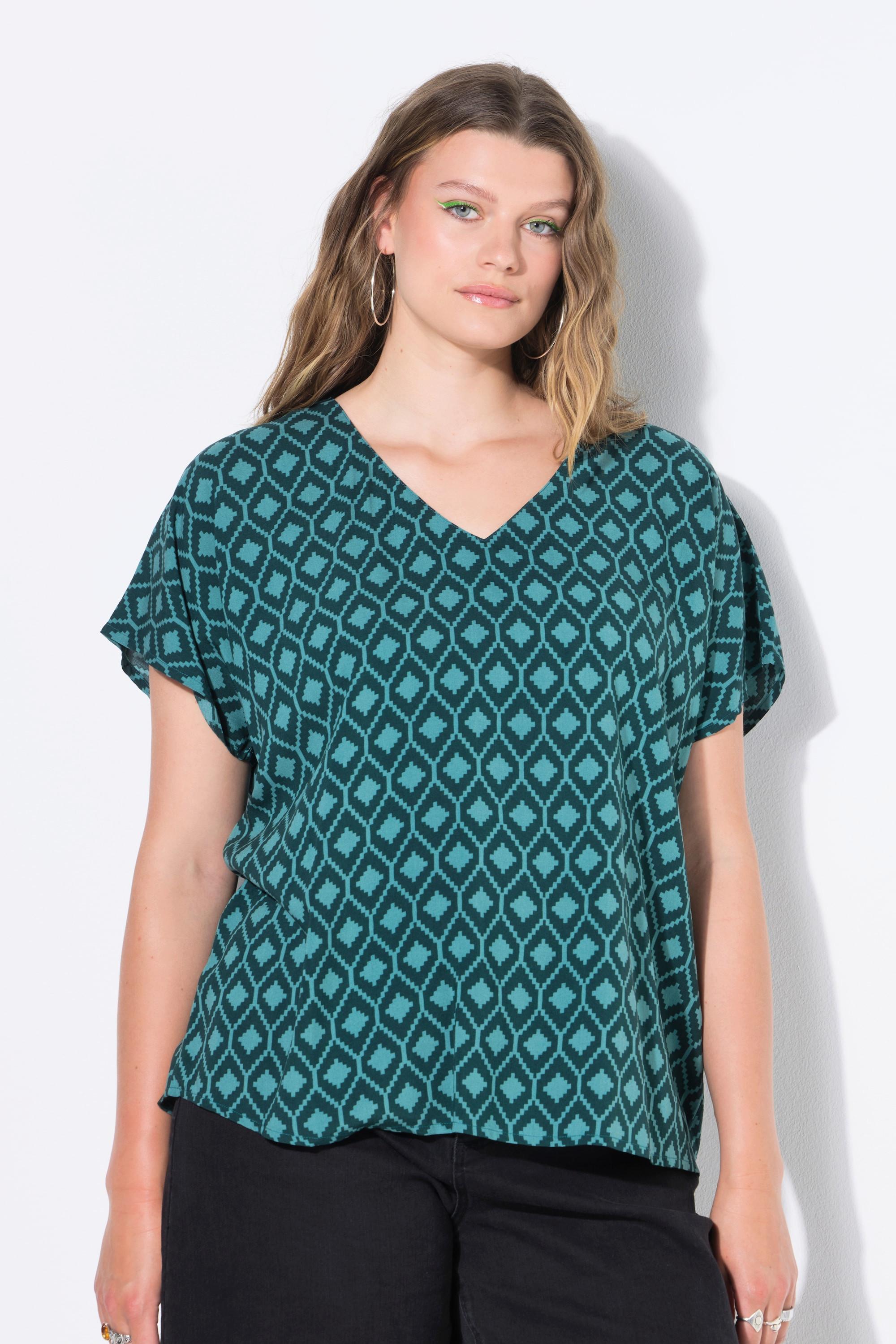 Studio Untold Oversized Blusenshirt Rautenmuster Blusenshirt, oversized, Rauten