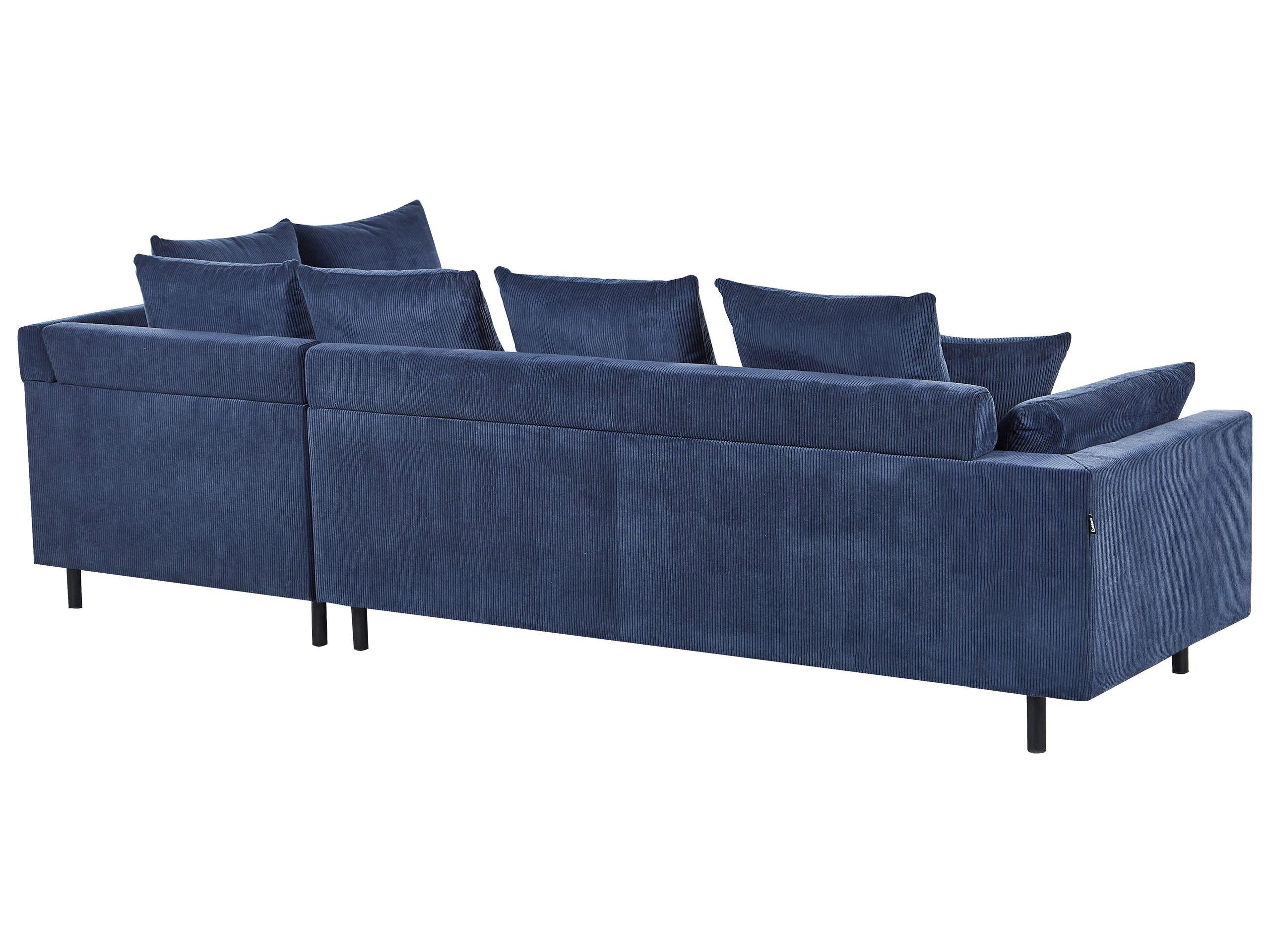 Beliani Ecksofa aus Cord Retro LUNNER