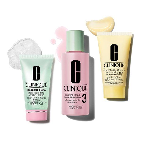 CLINIQUE Skincare Mini Kit - 3 Step - Skin Type 3 - Cleanser Refresher Course