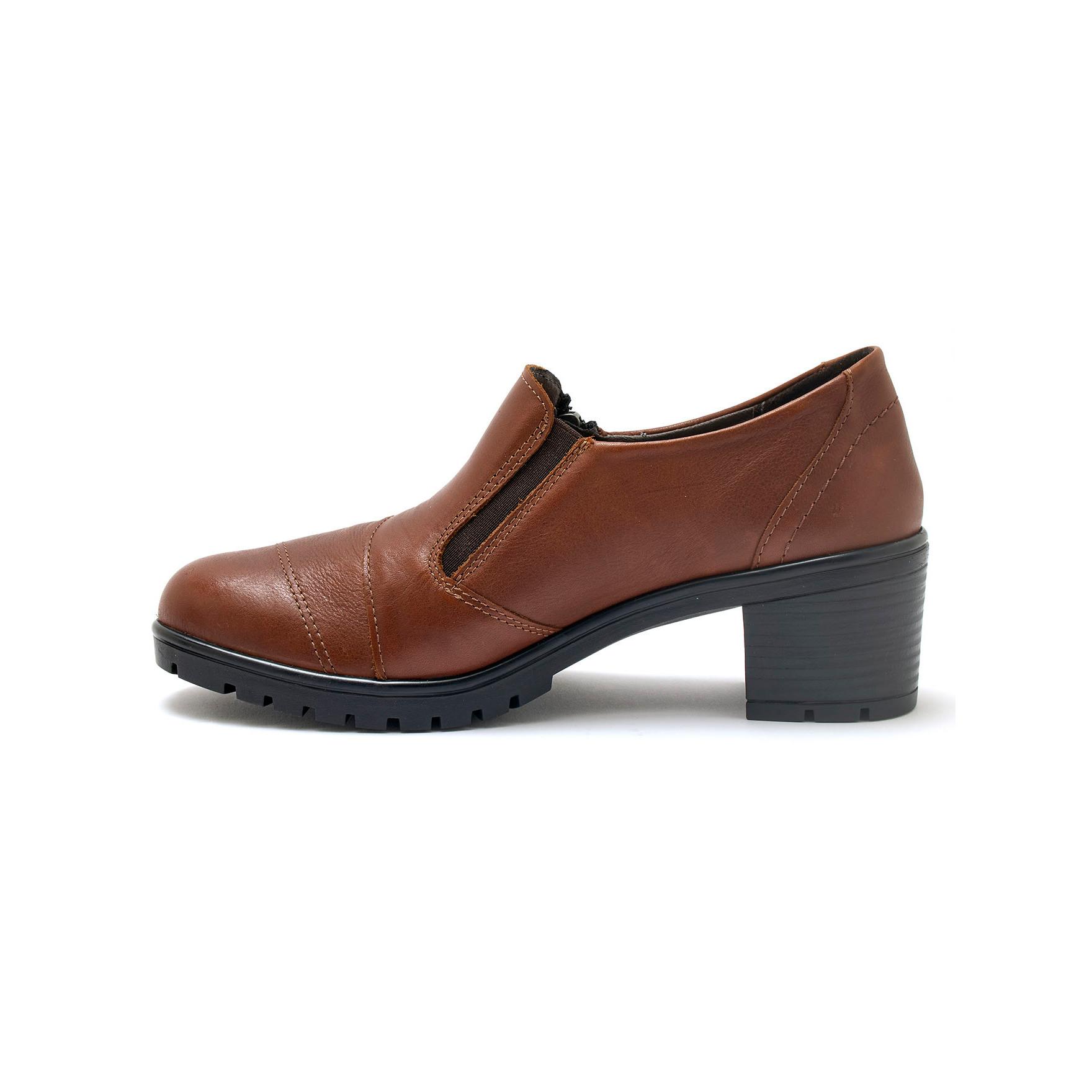 Pédiconfort damen mokassins mit kleinem absatz und reißverschluss