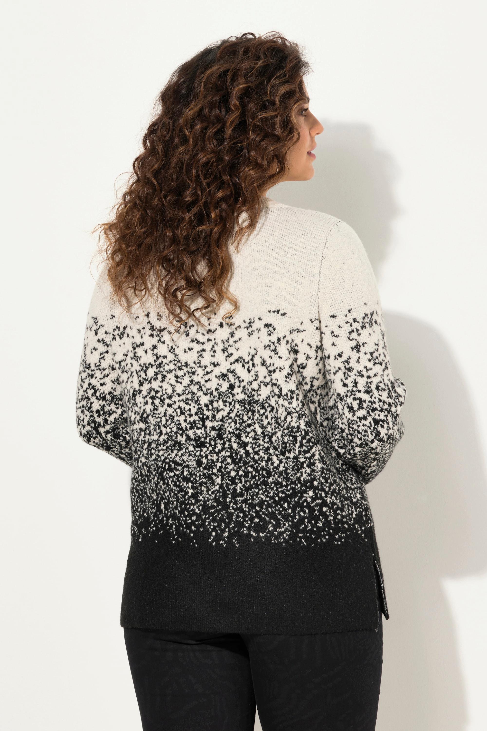 Ulla Popken Pullover, Farbverlauf, A-Linie, V-Ausschnitt, Langarm