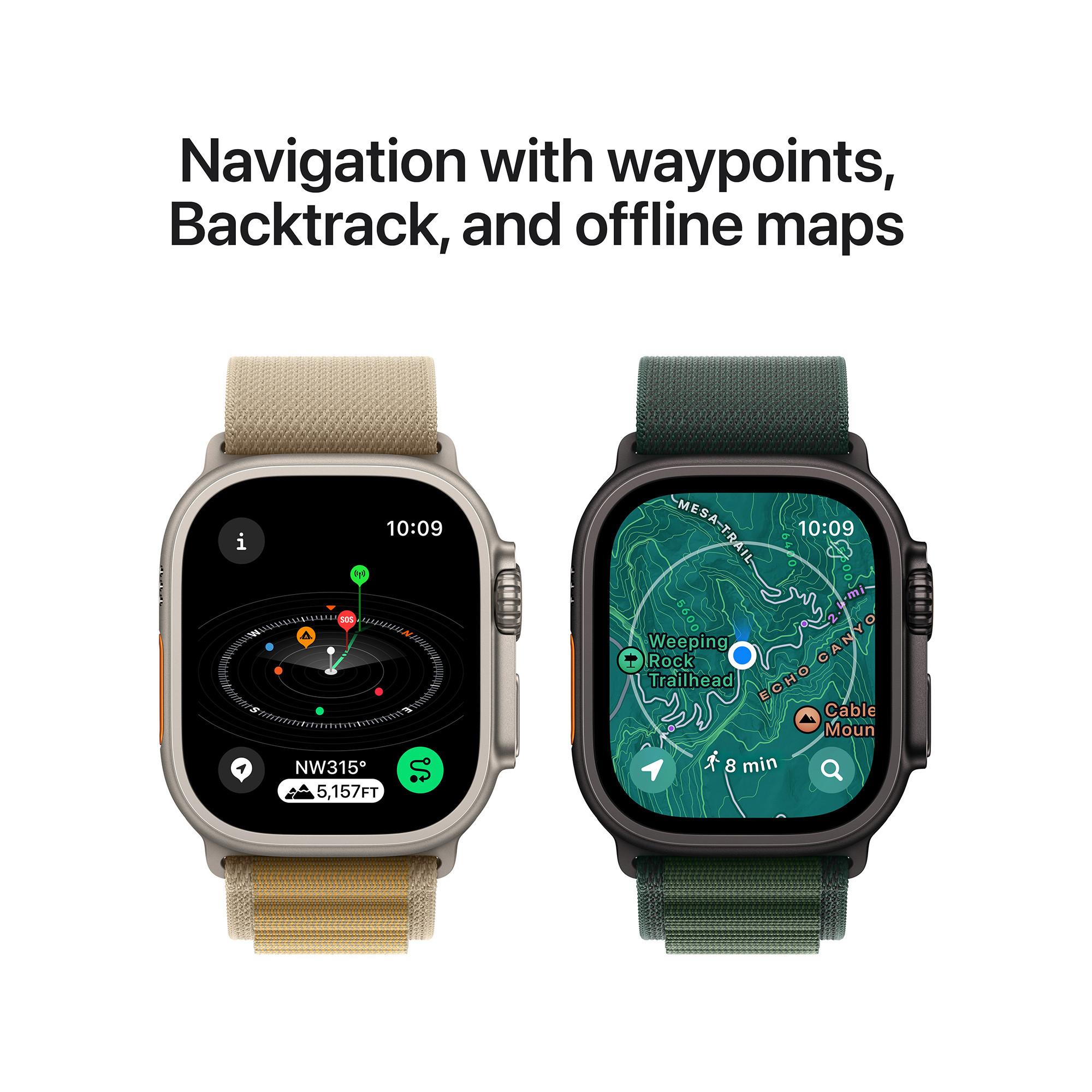 Apple AW Ultra 2 GPS + Cell 49mm with Dark Green Alpine Loop - Medium Smartwatch