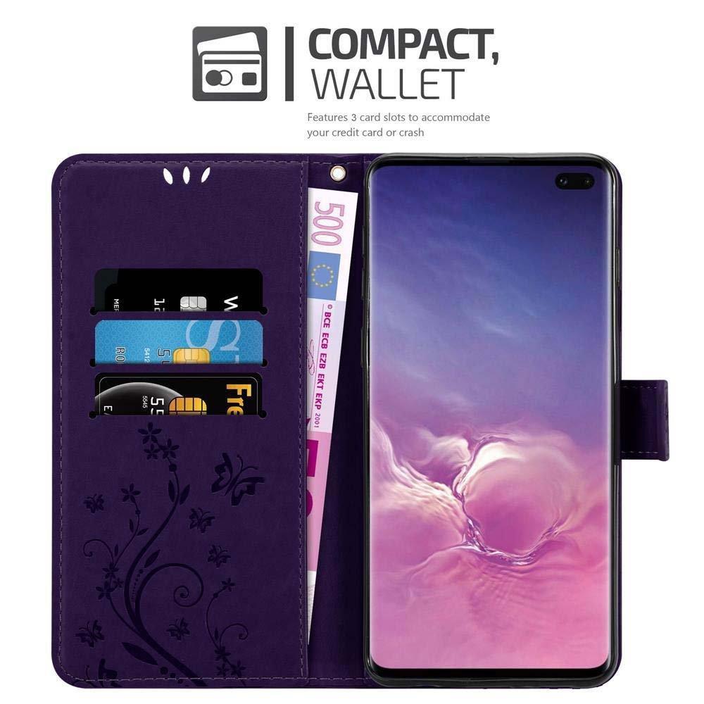 Cadorabo Hülle für Samsung Galaxy S10 PLUS Blumen Design Magnetverschluss
