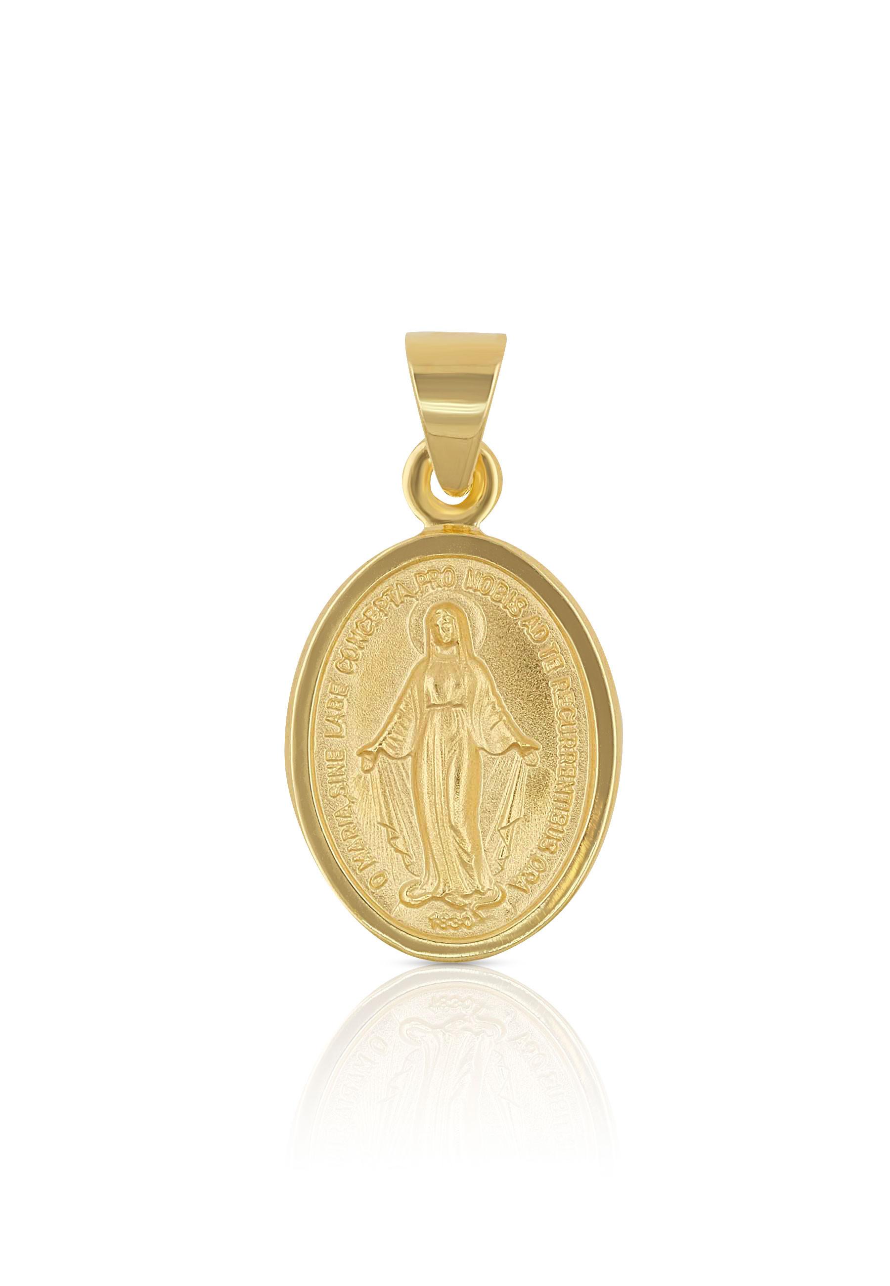MUAU Schmuck Anhänger Milagrosa/Immaculata Gelbgold 750, 12 mm