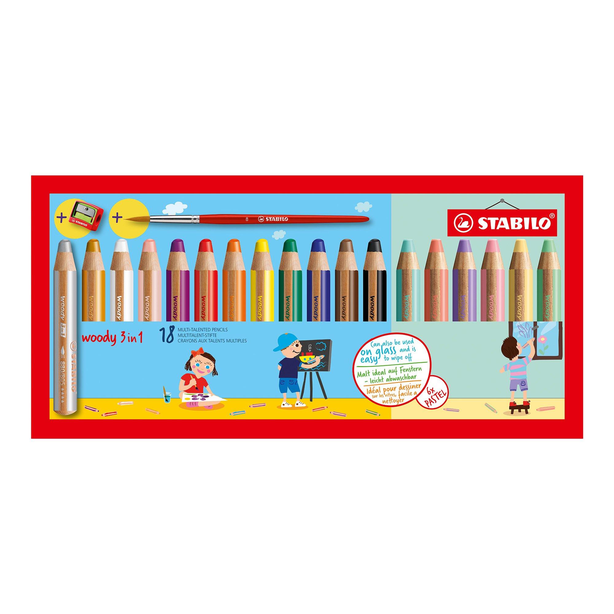 STABILO Dicke Farbstifte Woody 3in1
