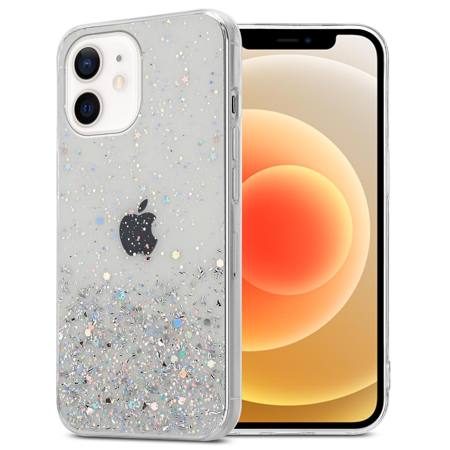 Cadorabo Hülle für Apple iPhone 12 MINI TPU Silikon mit funkelnden Glitter