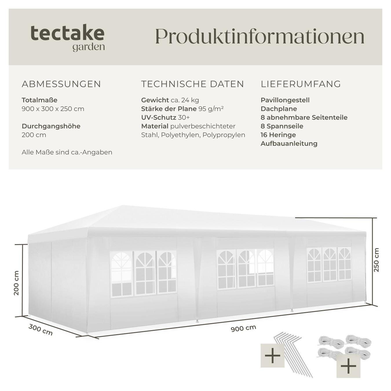 Tectake Pavillon mit UV-Schutz