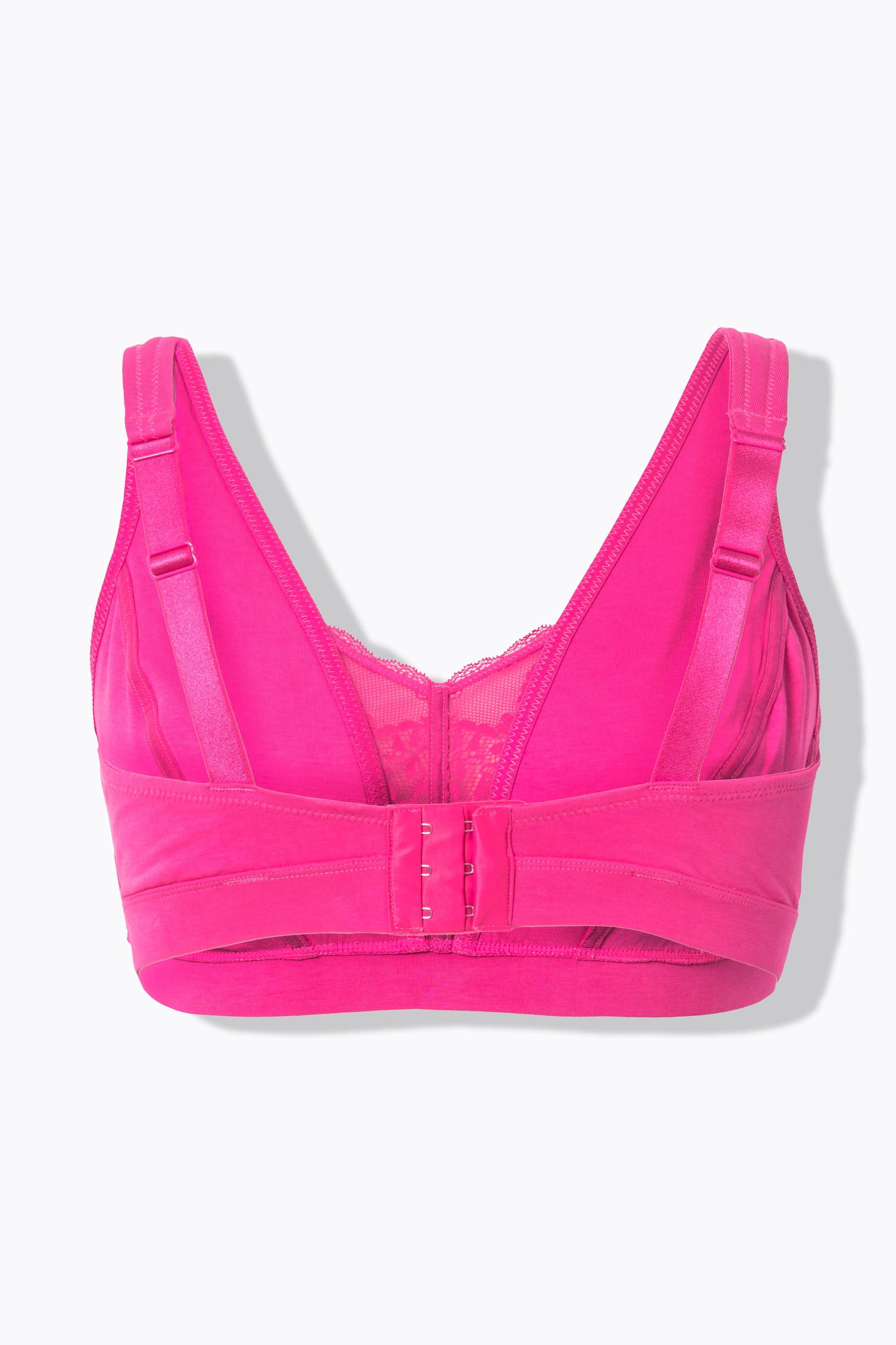 Ulla Popken Bralette, Spitzeneinsatz, ohne Bügel, Cup C - E