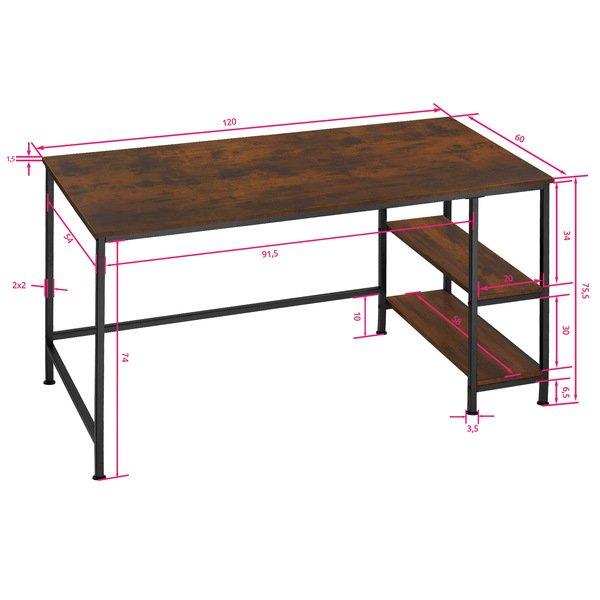 Tectake Computer-Schreibtisch Canton 120x60x75,5cm