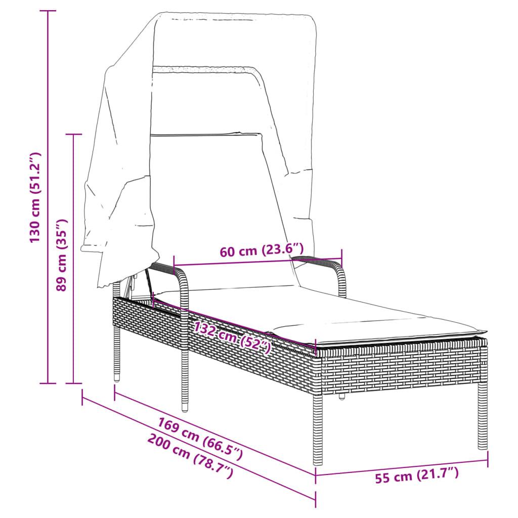 VidaXL Sonnenliege poly-rattan