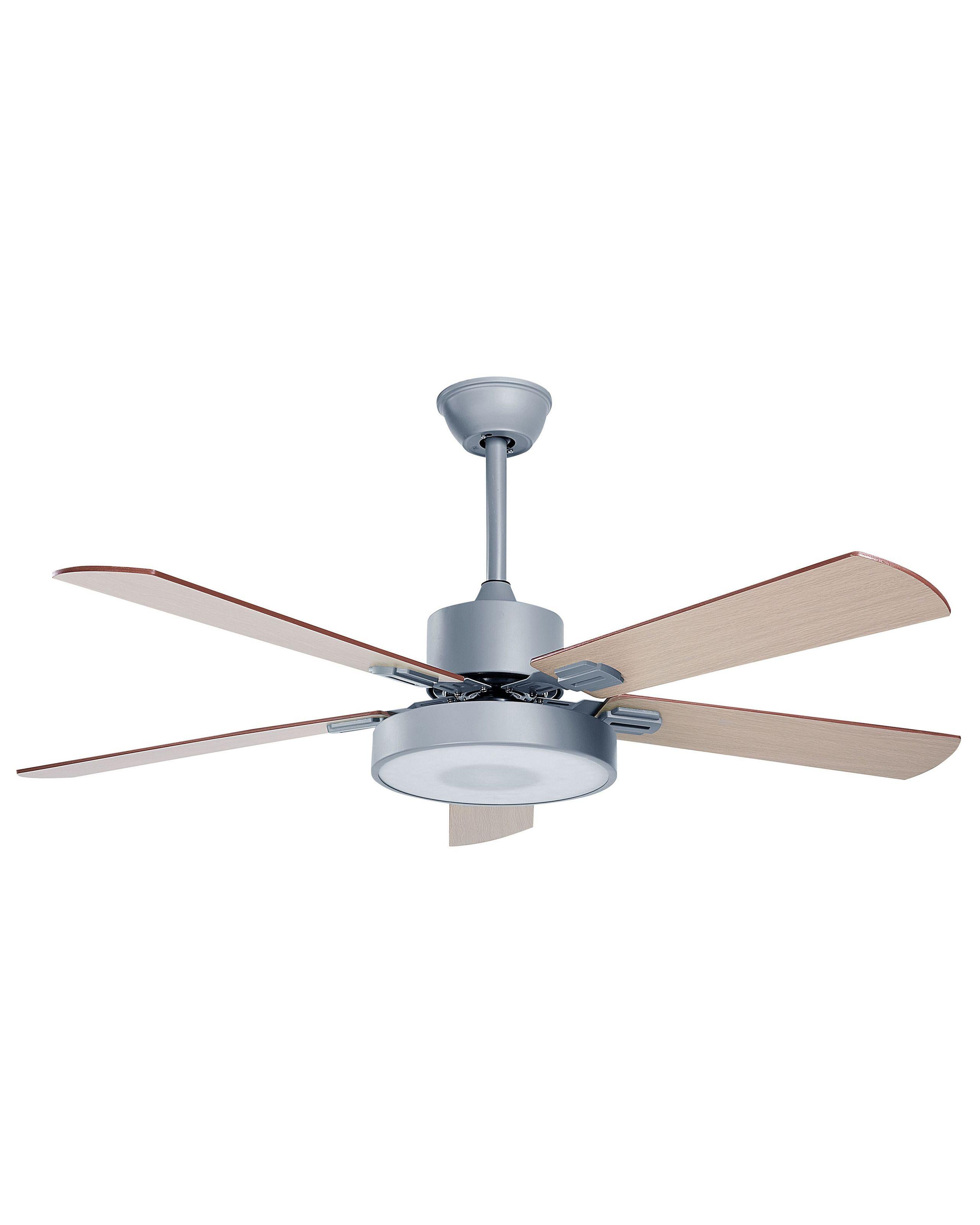 Beliani Deckenventilator mit Licht aus Eisen Klassisch HOBBLE
