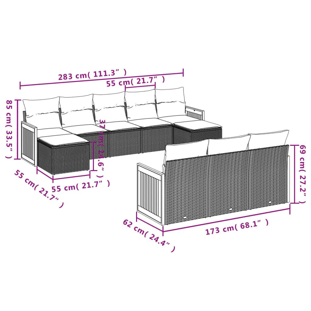 VidaXL Garten sofagarnitur poly-rattan