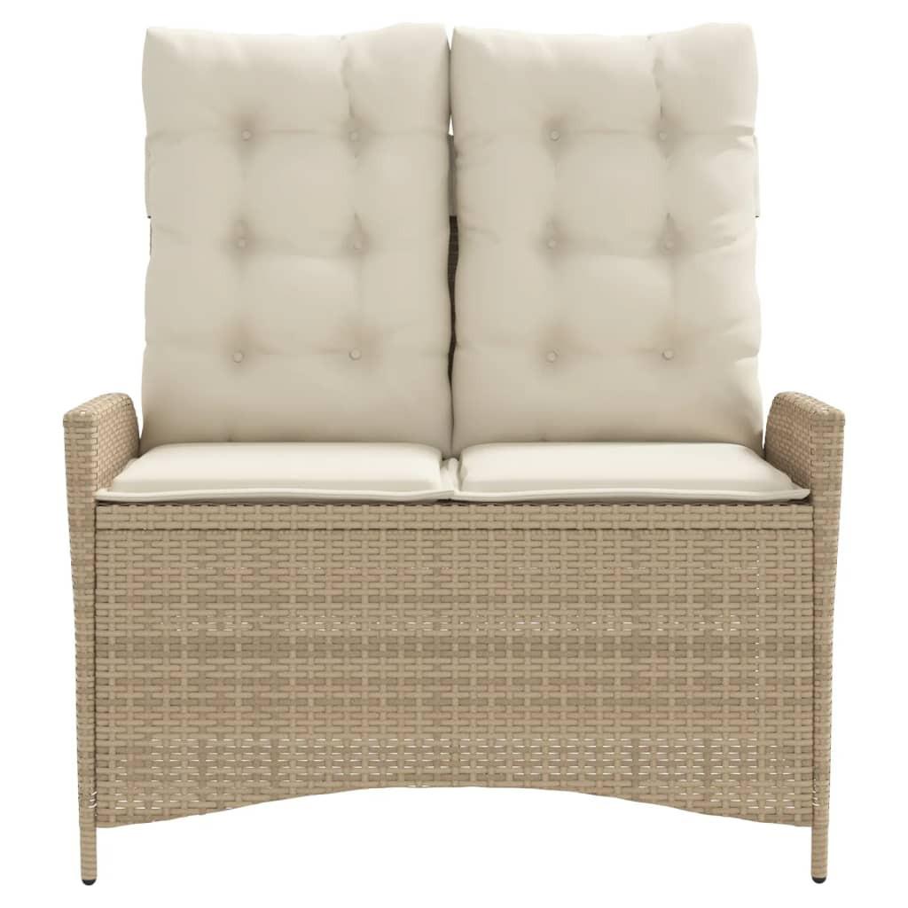 VidaXL Verstellbare gartenbank poly-rattan