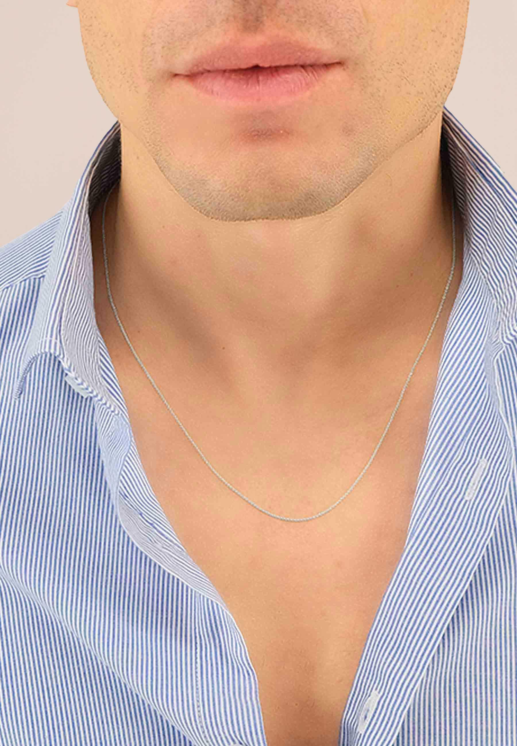 MUAU Schmuck Collier Rundanker Weissgold 750, 0.9mm, 50cm