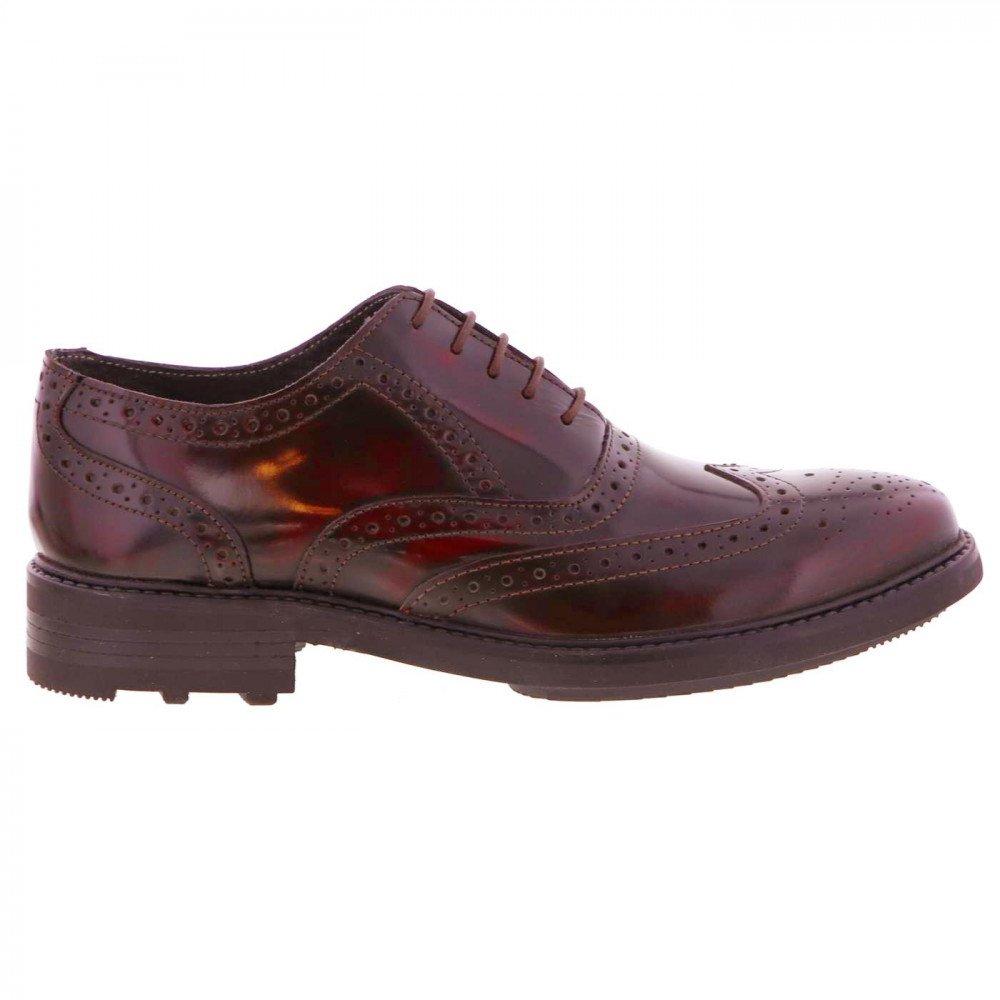 Roamers LederSchnürhalbschuhe mit Lochmuster
