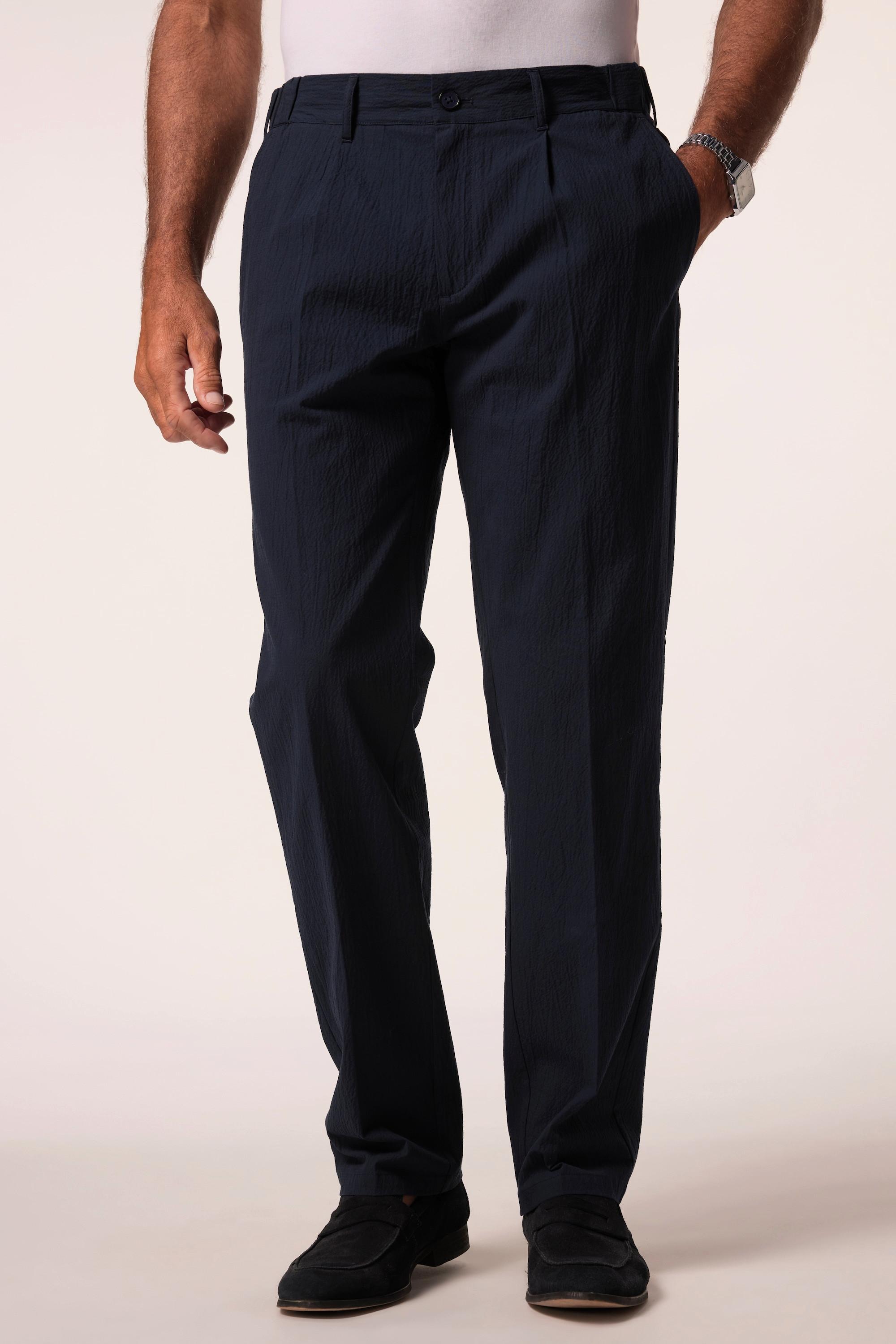 JP1880 Seersucker Regular Fit Hose mit Elastikbund
