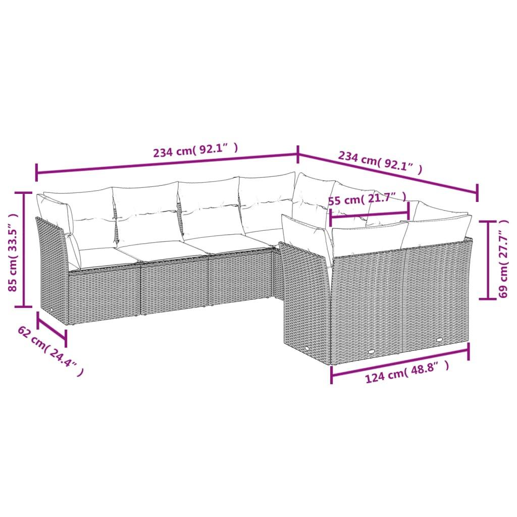 VidaXL Garten sofagarnitur poly-rattan