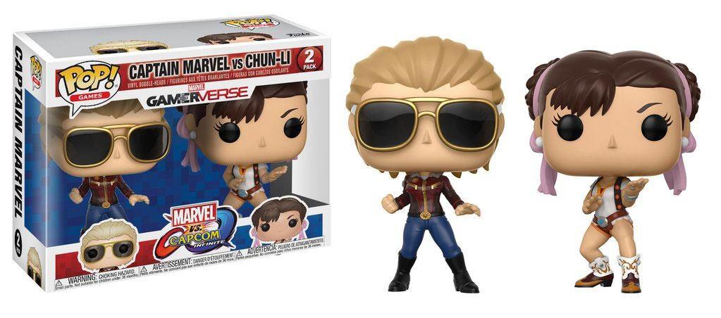 Funko Marvel vs Capcom Infinite POP! Games Vinyl Figuren erPack Captain Marvel vs ChunLi