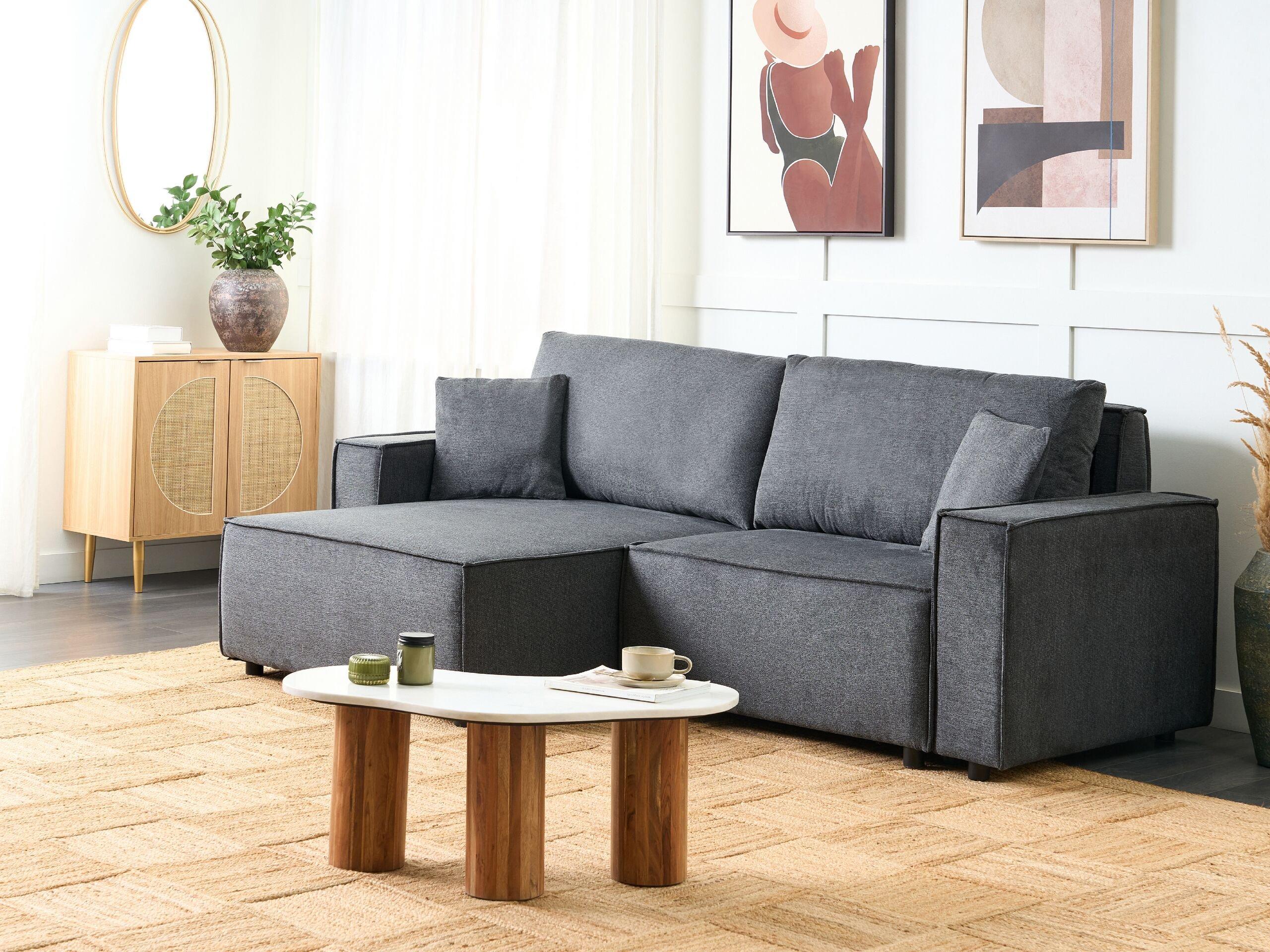 Beliani Ecksofa aus Polyester Skandinavisch KARILA