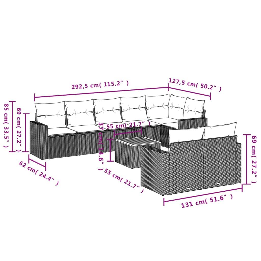 VidaXL Garten sofagarnitur poly-rattan