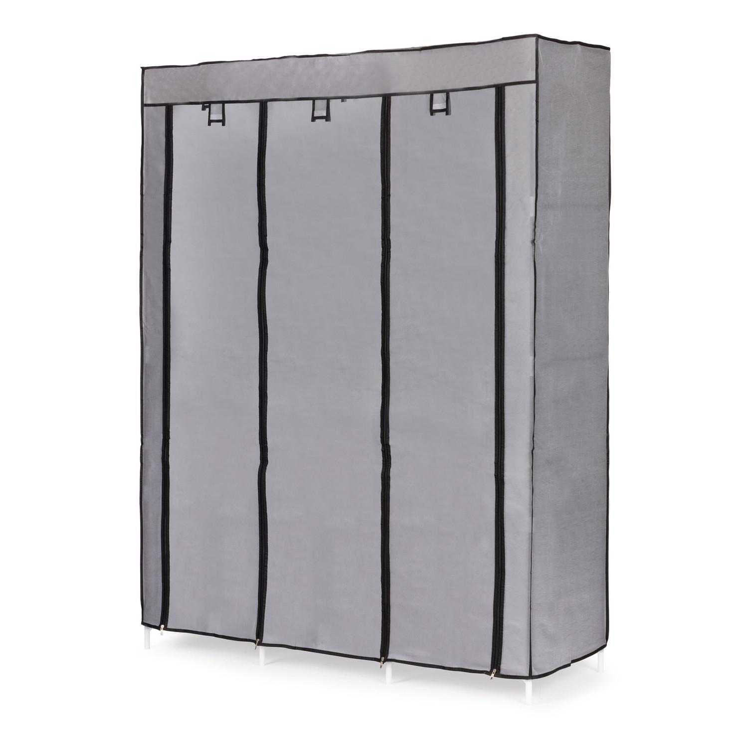 Northix Textilgarderobe – eine große Stoffgarderobe mit Regalen für Kleidung und Schuhe