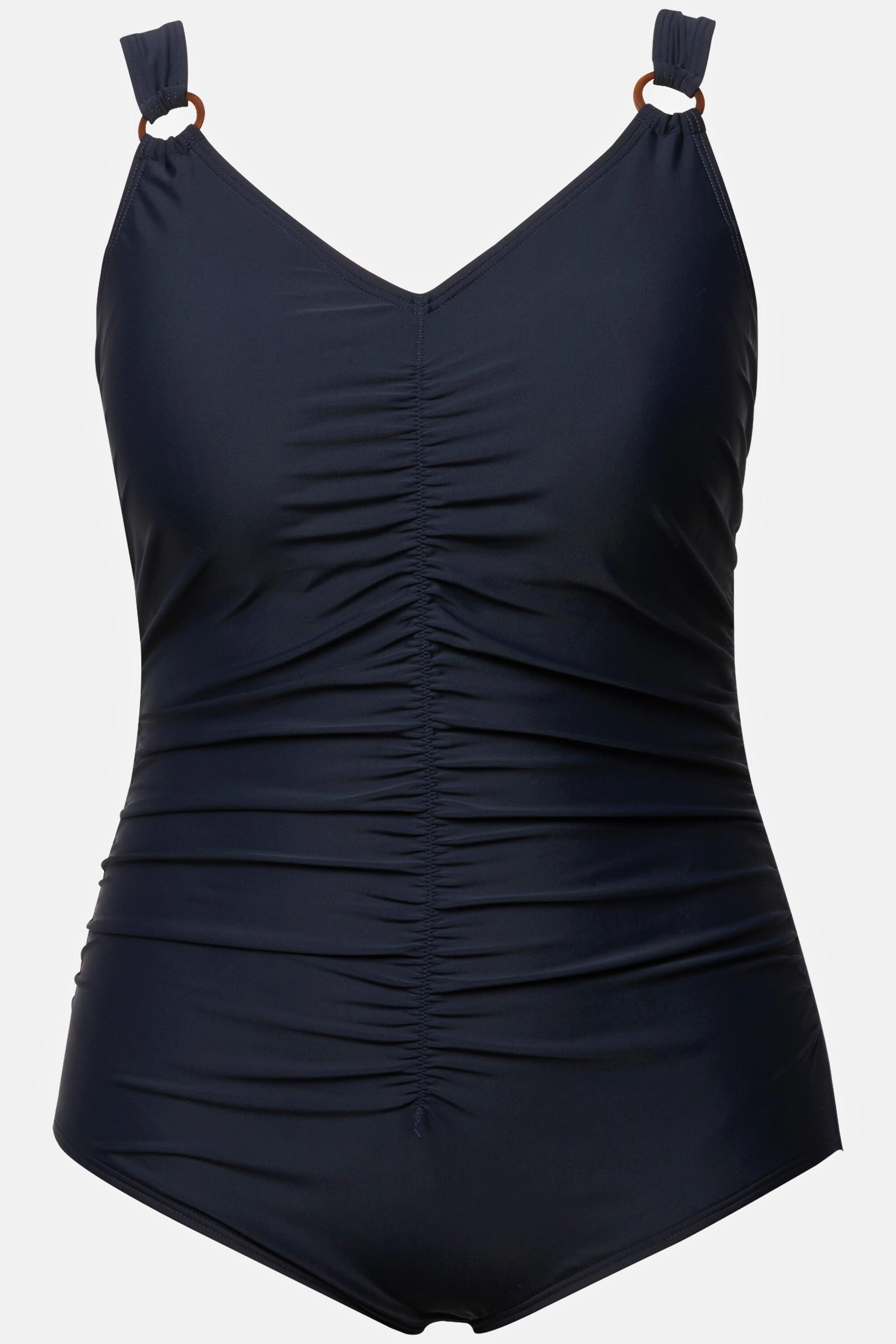 Ulla Popken Badeanzug, Kakteen, Softcups, Zierringe, recycelt