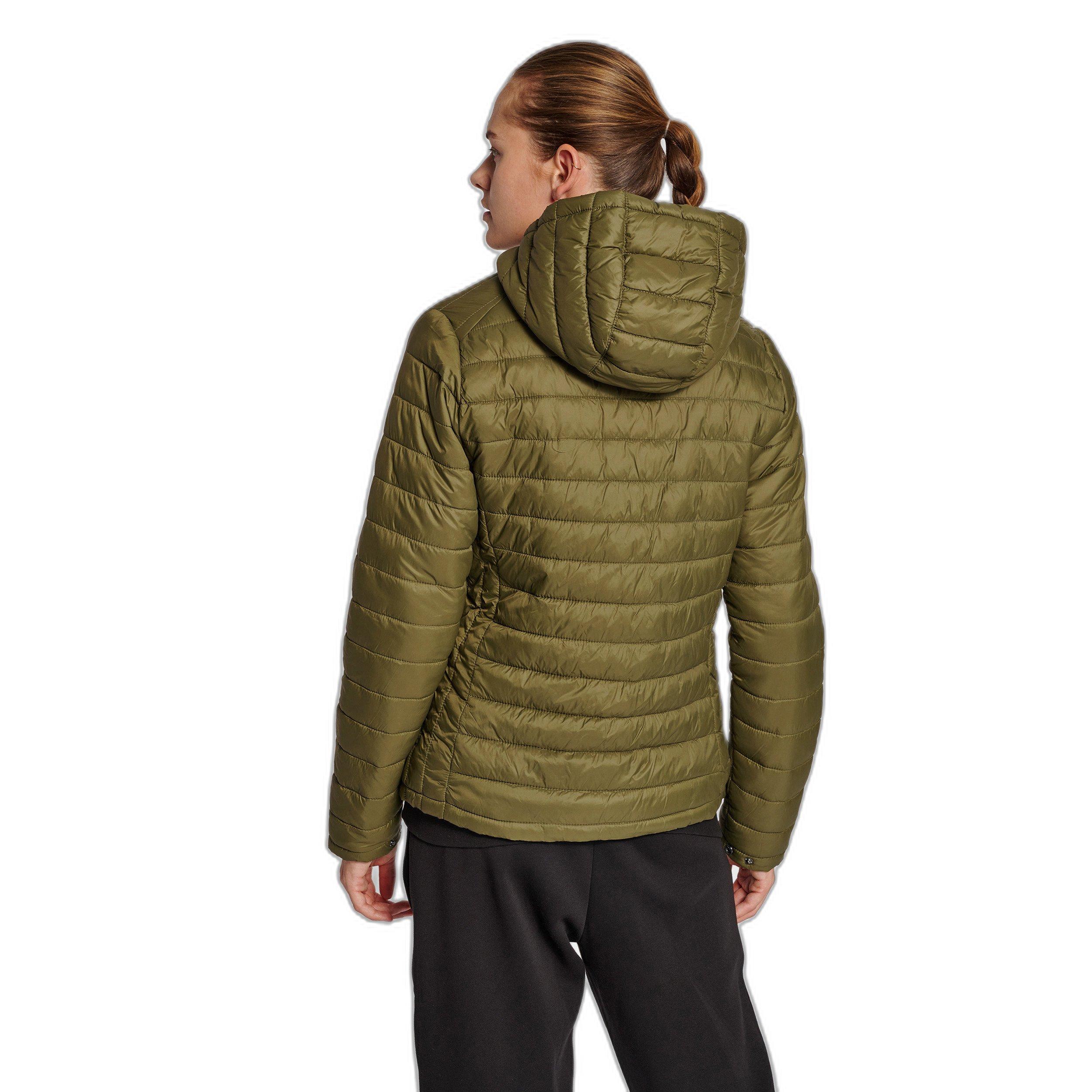 Hummel daunenjacke mit kapuze, damen red