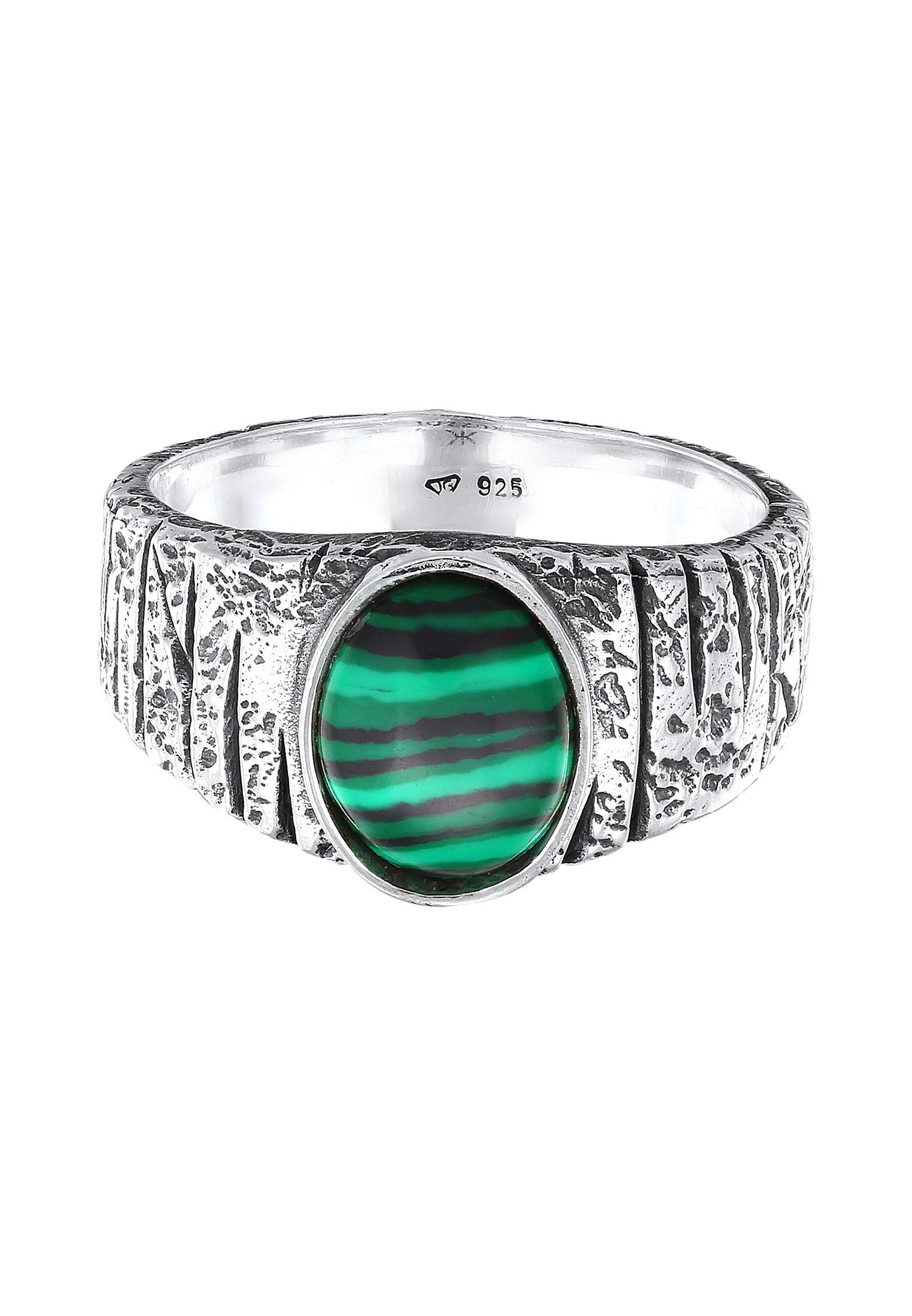 Kuzzoi Ring Siegelring Malachit Grün Bikerring 925 Silber