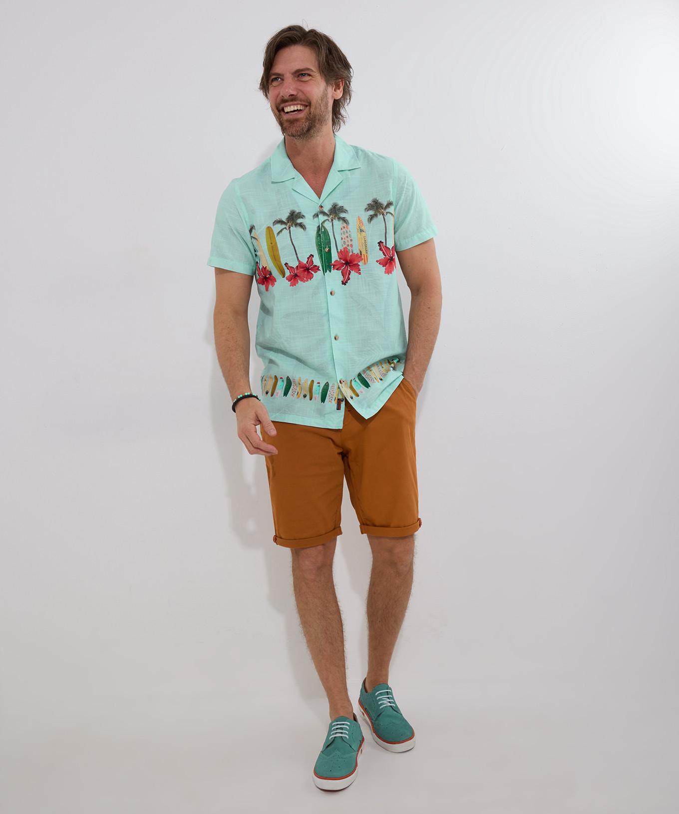 Joe Browns Surfboard Druck Kurzarm Hemd