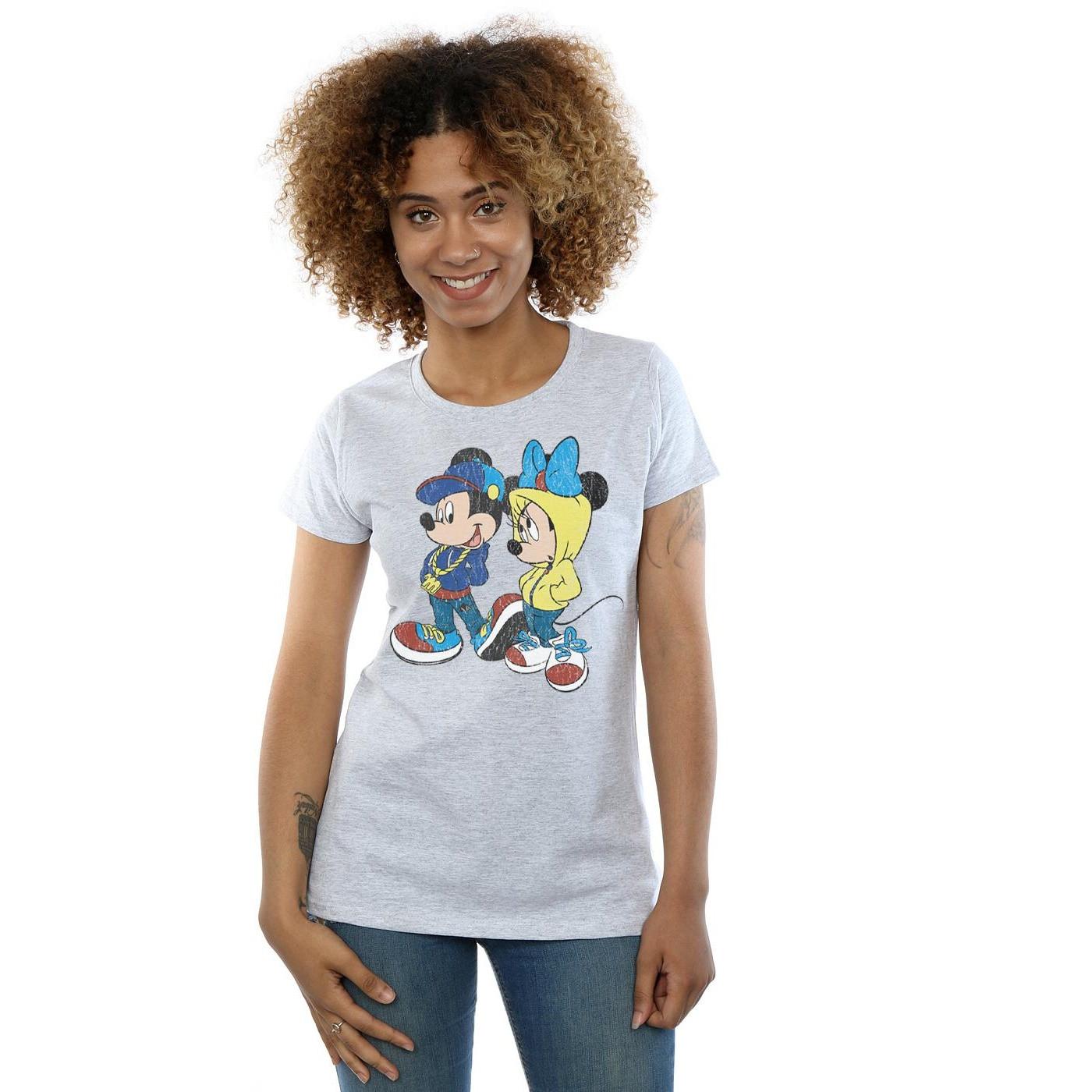 Disney Mickey und Minnie Maus Print T-Shirt