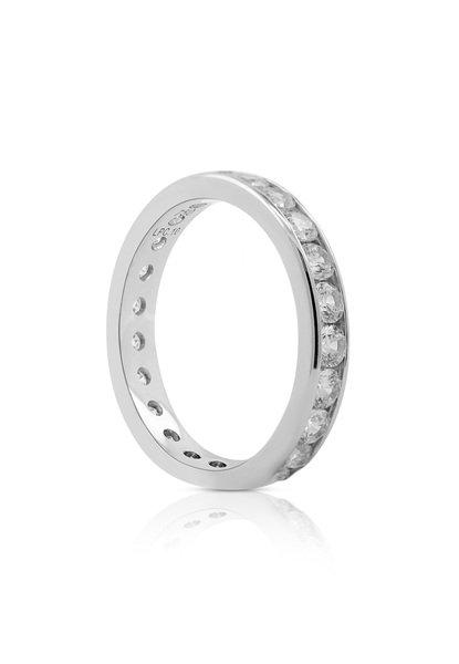 MUAU Schmuck Memoire Ring Weissgold 750 Zirkonia