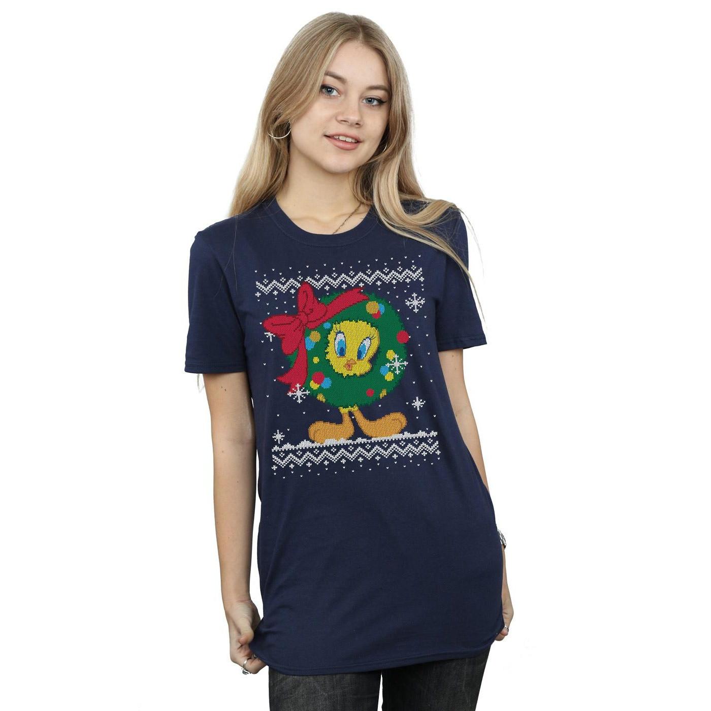 LOONEY TUNES Tweety Pie Christmas Fair Isle T-Shirt