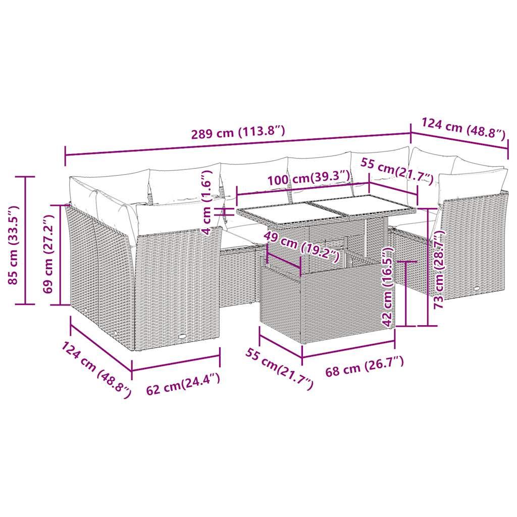 VidaXL Gartensofa set poly-rattan