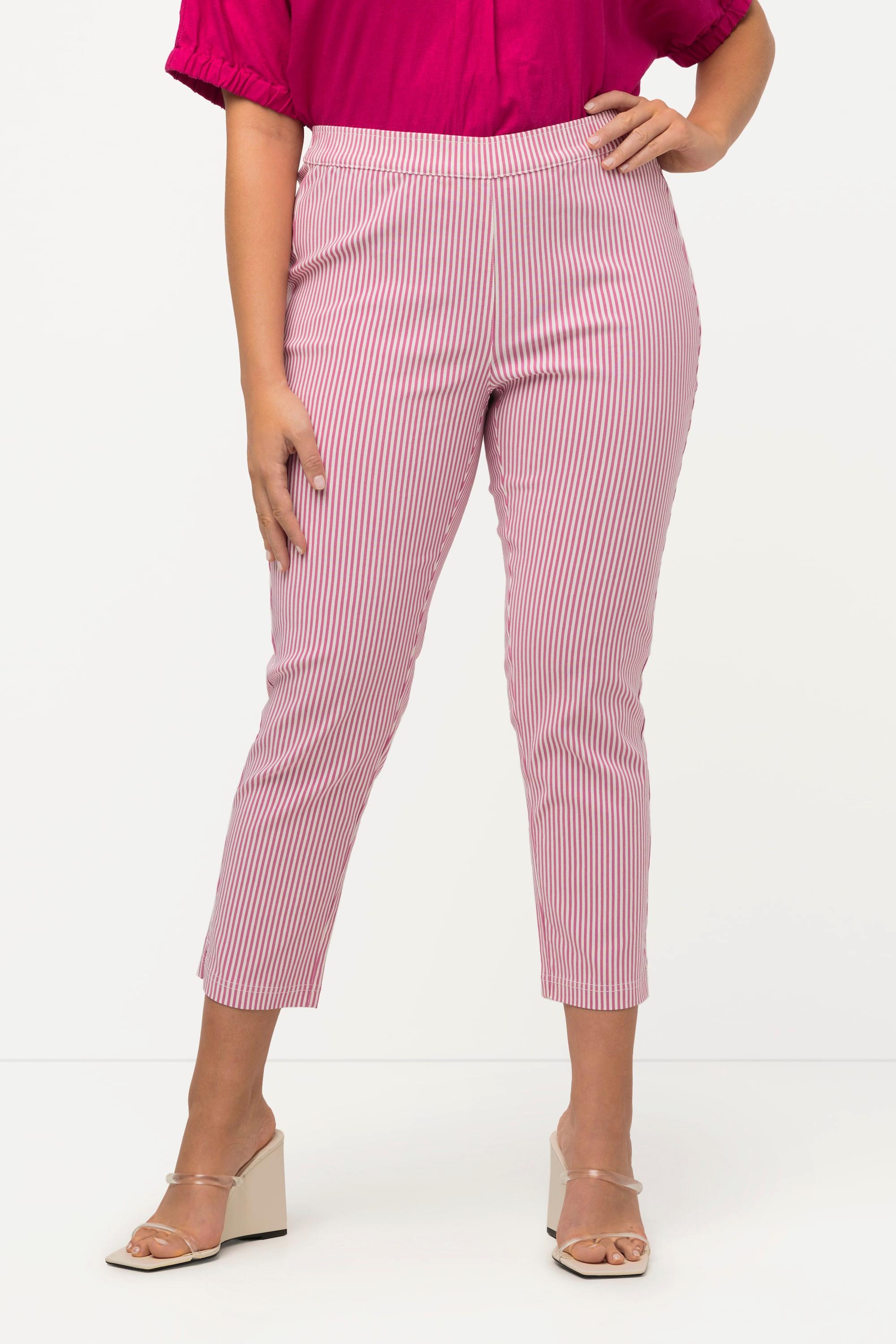 Ulla Popken 7/8-Bengalinhose Sienna, gemustert, schmales Bein