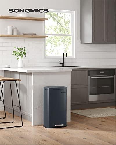 Pricenet Rauchgrauer 30-Liter-Küchenabfalleimer mit Soft-Close-Deckel und Pedal