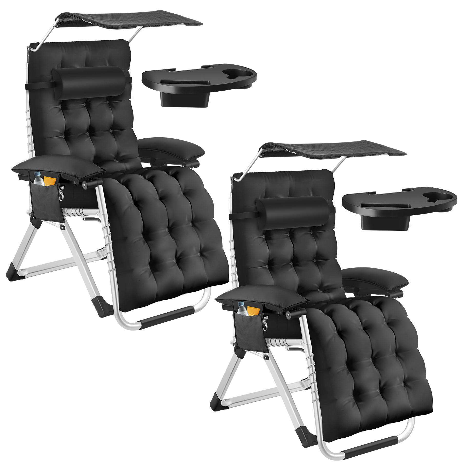 Tectake Sonnenliege klappbar, flexible Rückenlehne und Fussablage stufenlos verstellbares Sonnendach