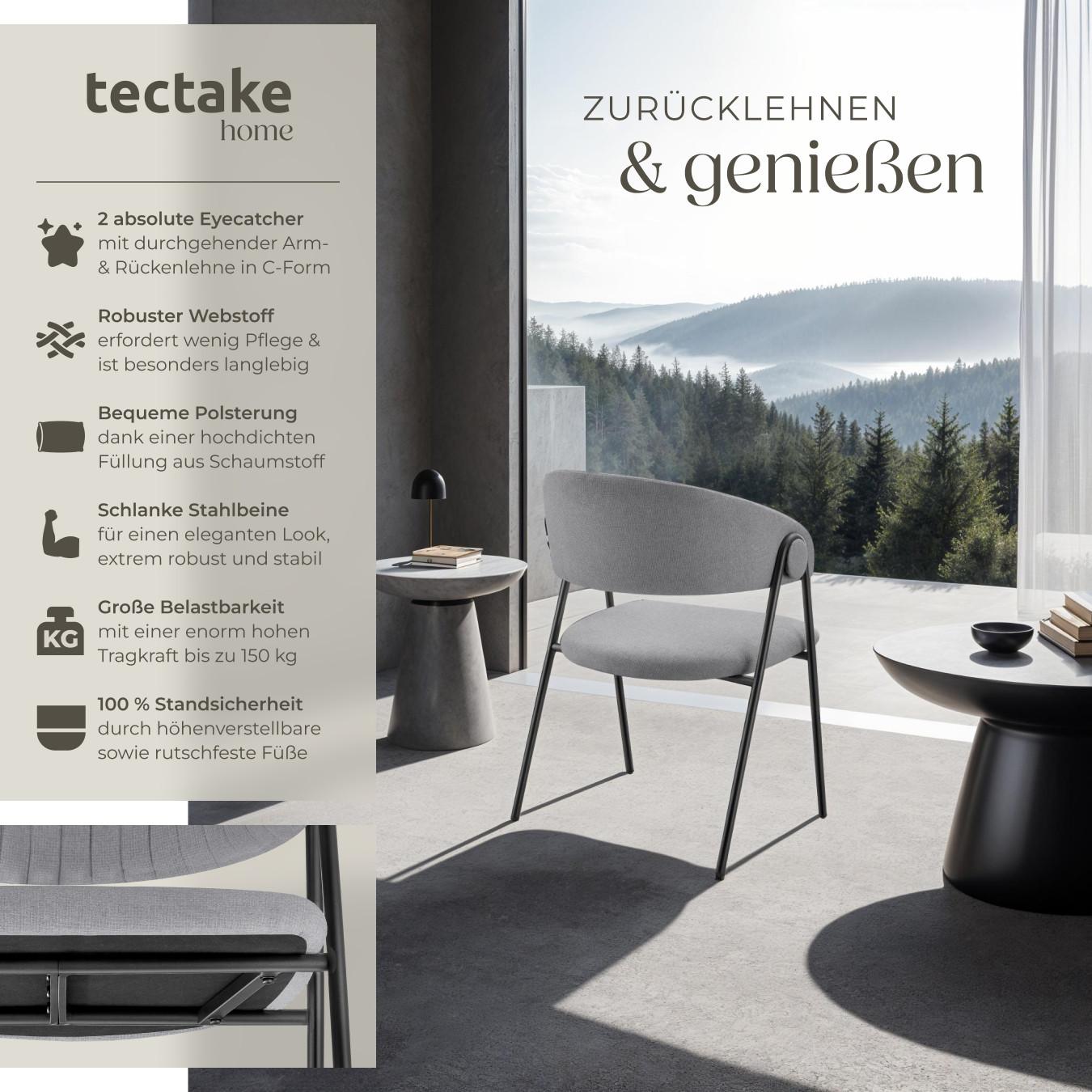 Tectake Armlehnstuhl Bedano, gepolstert, Webstoff, 150 kg