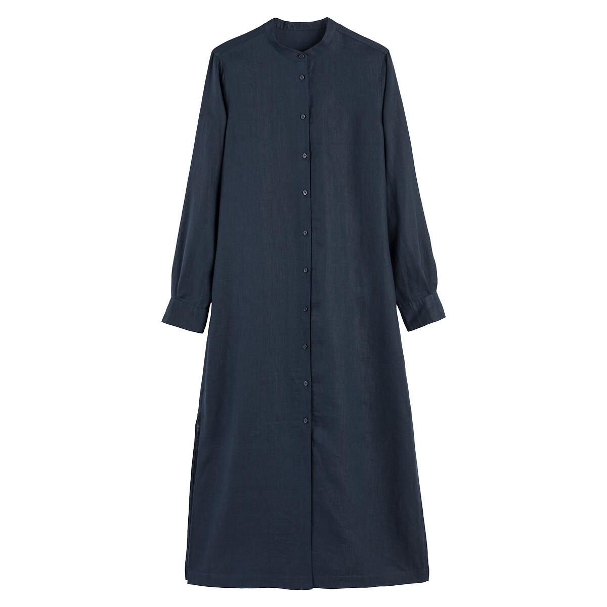 La Redoute Collections Langärmeliges Leinen Maxikleid