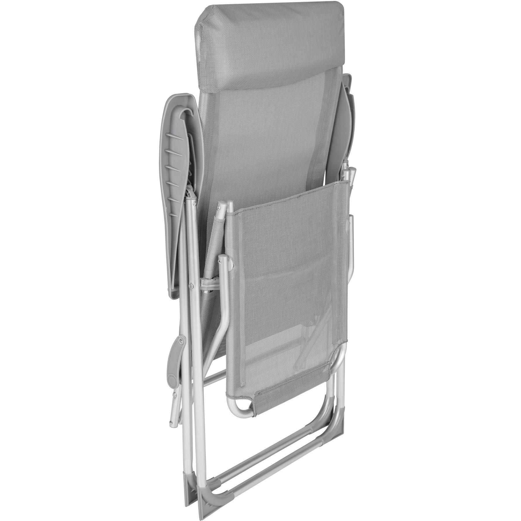 Tectake 2 Aluminium Gartenstühle klappbar mit Kopfteil und Fussteil