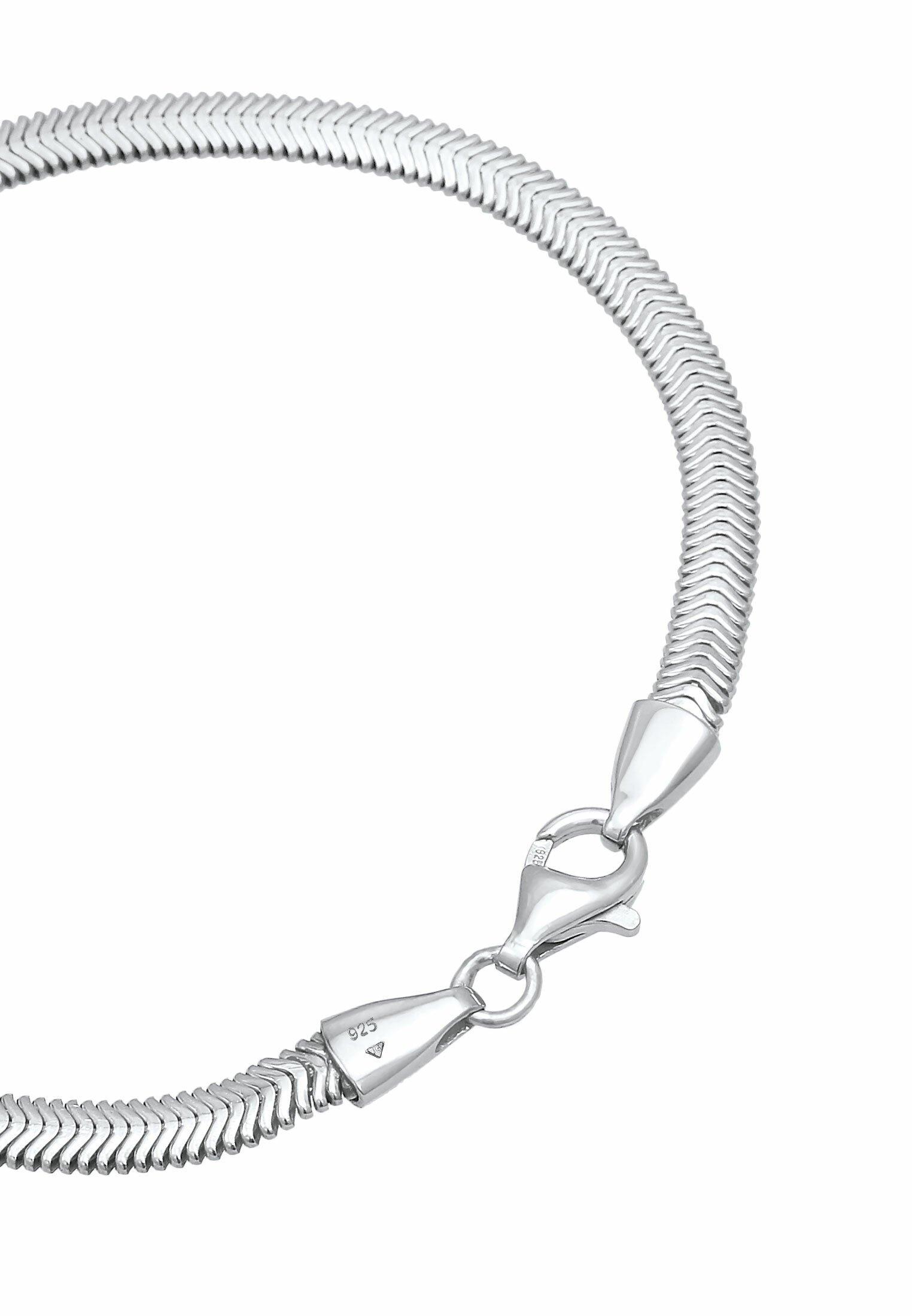 Kuzzoi Armband Flach Elegant Schlangenkette Fischgräte 925 Silber