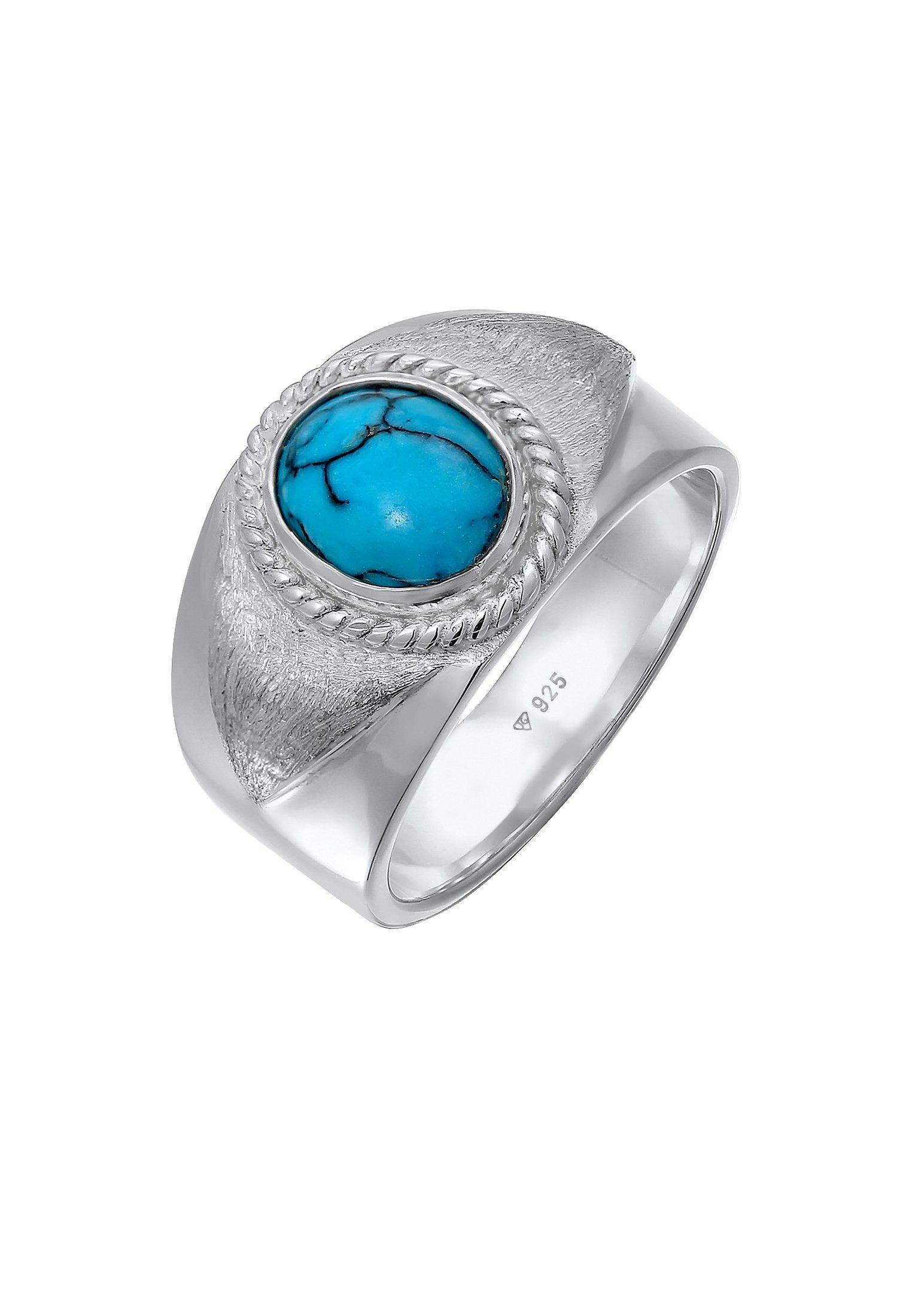 Kuzzoi Ring Siegelring Türkiser Howlith 925 Silber