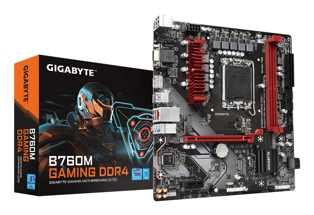 Gigabyte B760M GAMING DDR4 Motherboard - Unterstützt Intel Core 14. Generation CPUs, 6+2+1 Phasen Digital VRM, bis zu 5333MHz DDR4 (OC), 2xPCIe 4.0 M.2, 2.5GbE LAN, USB 3.2 Gen1