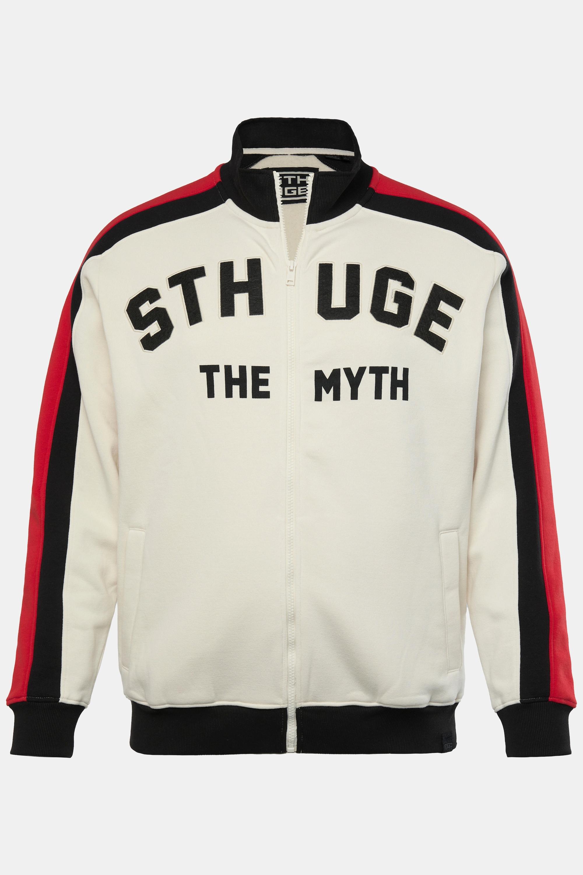 Sthuge Sweatjacke, Stehkragen, Kontrasteinsätze