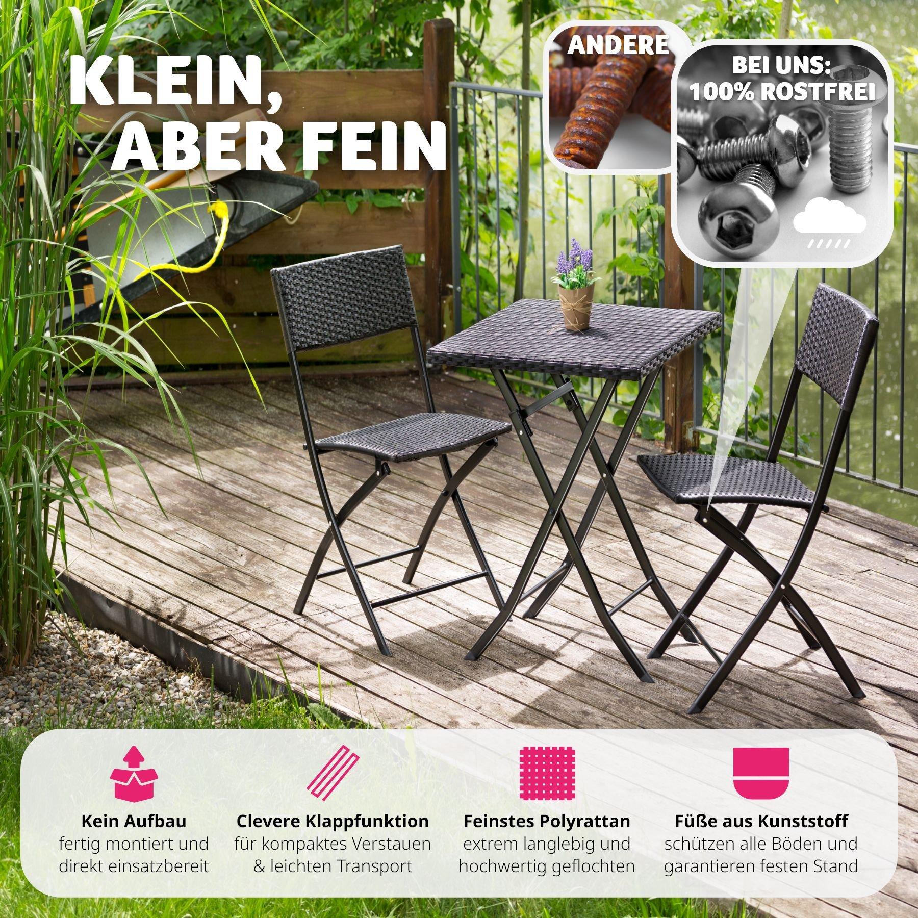 Tectake Rattan Balkonset Trevi