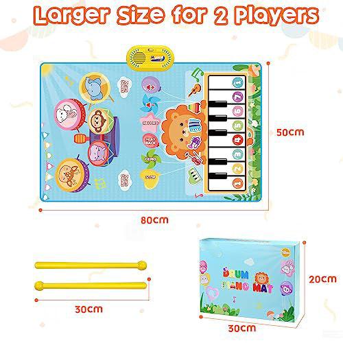 Activity-board Babyspielzeug, 2-in-1-Musikmatte, Klaviermatte für Kleinkinder, Trommelspielzeug
