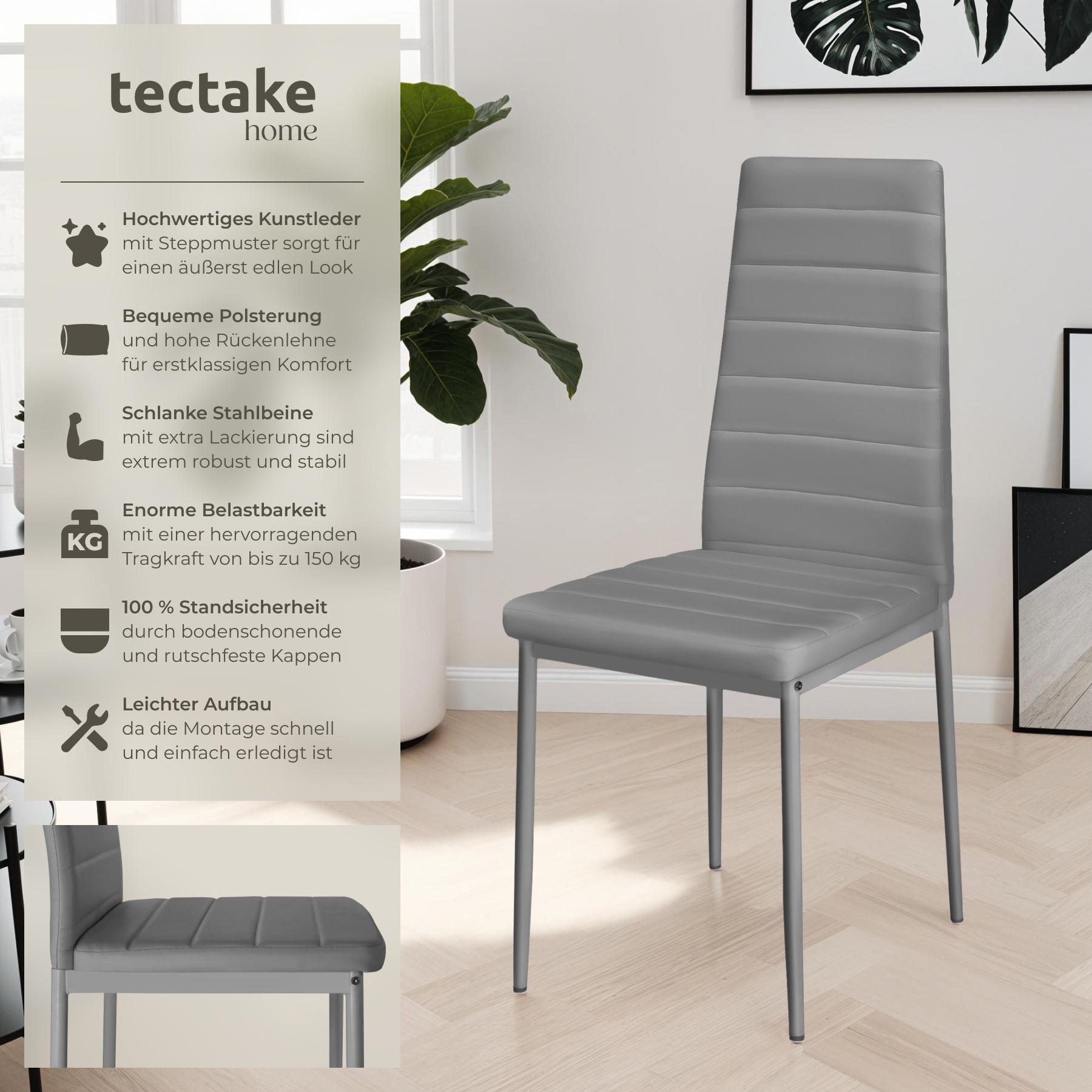 Tectake Esszimmerstühle Kunstleder