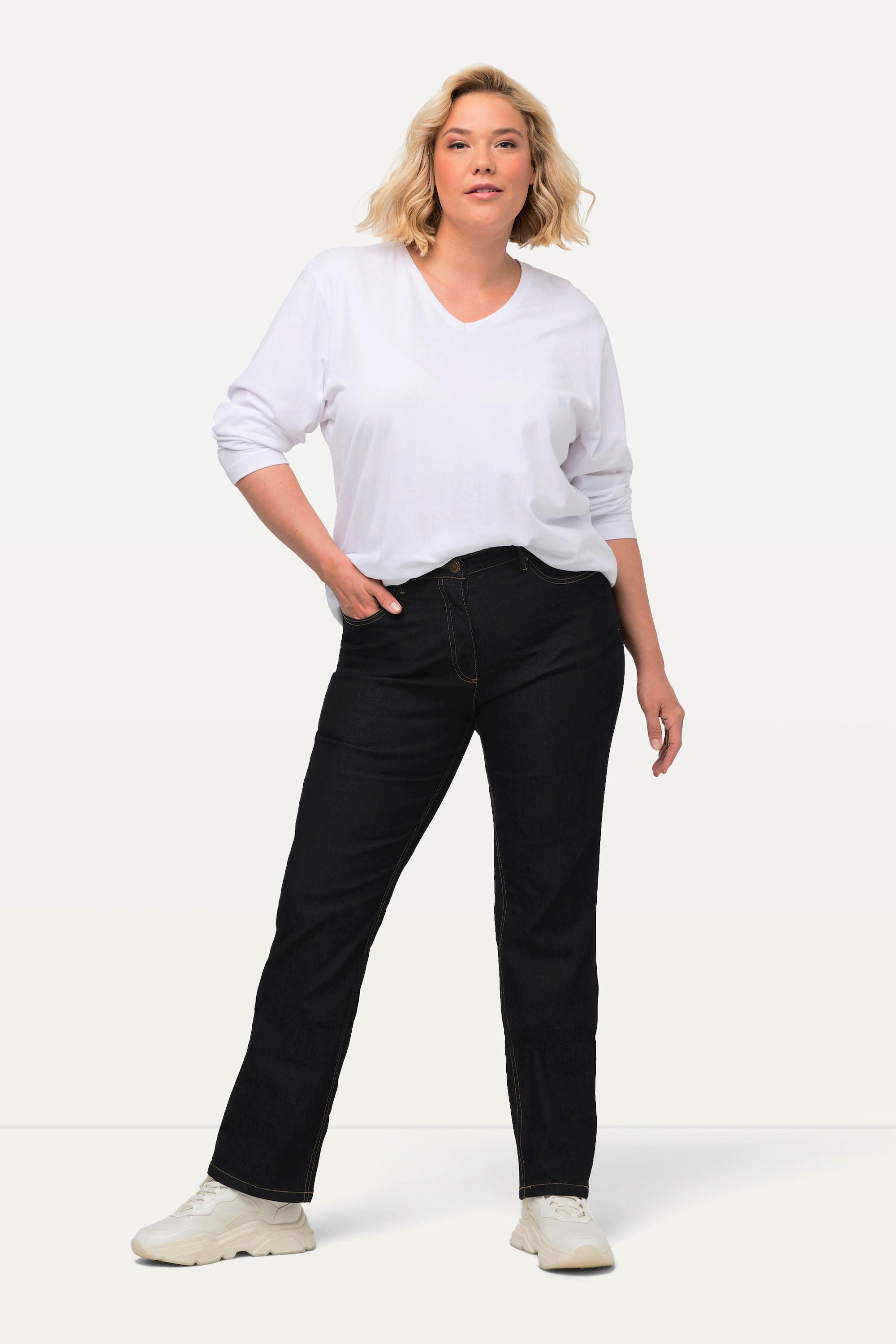 Ulla Popken Mandy Straight Leg Stretch 5-Pocket Jeans