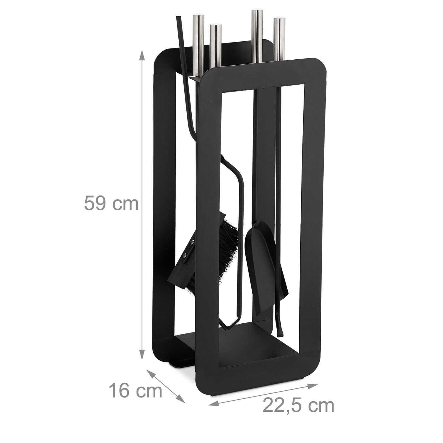 B2X Schwarzer Feuerständer in 5 Teilen modern